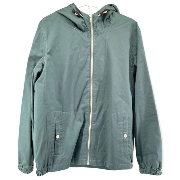 Craft + Flow Men’s Green Twill Boarding Pass Hooded Full Zip Jacket Small - Picture 1 of 14